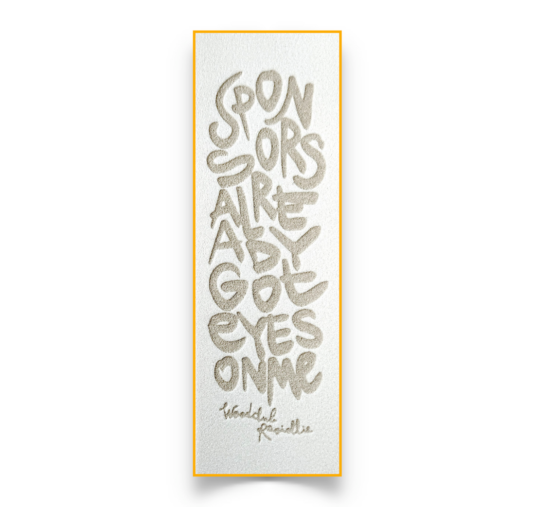 Penový grip tape EXCLUSIVE 1ks Biely - "Sponsors"