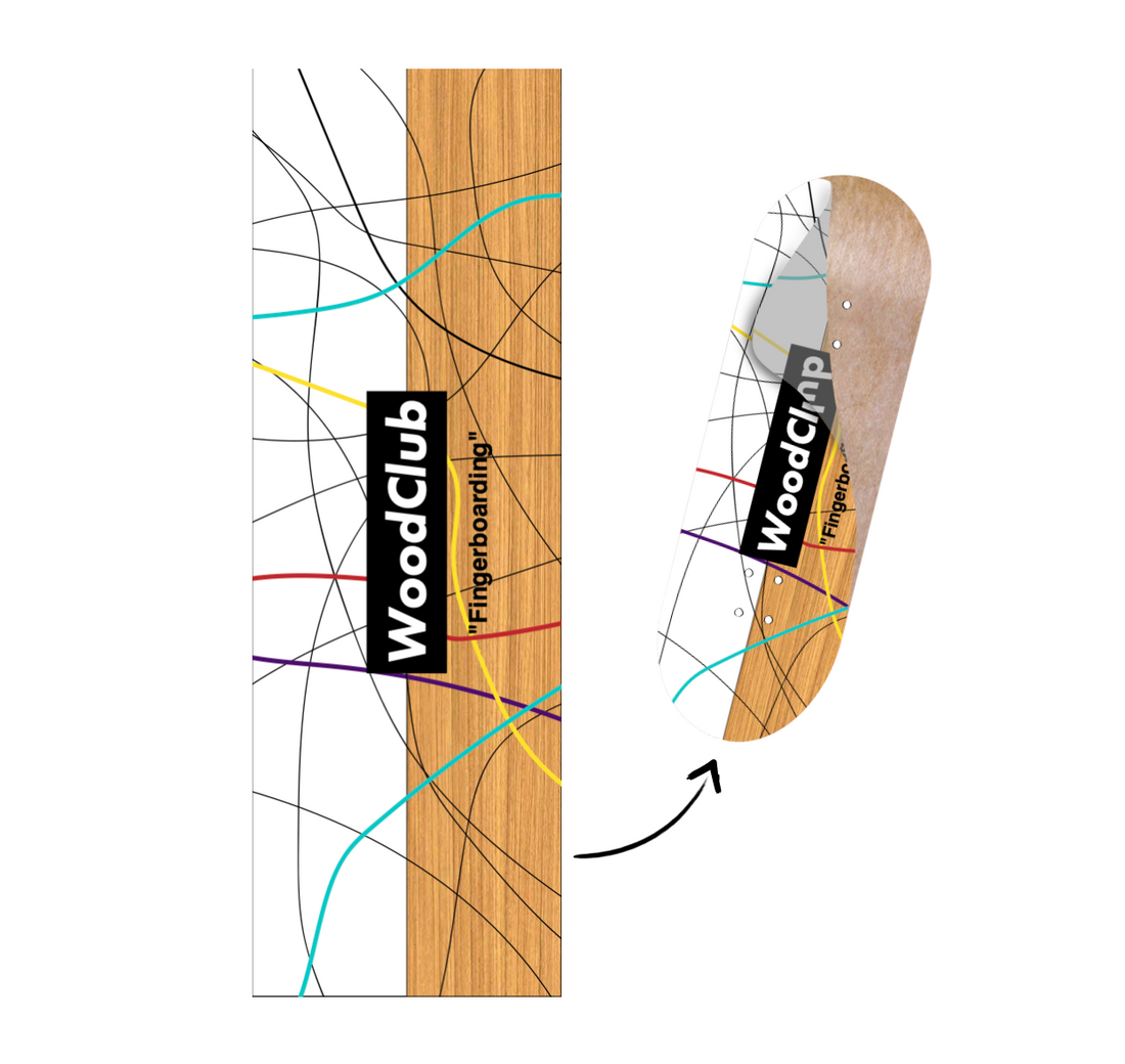 WoodClub Graphic Deck Wrap - "WOOD LINES" - Drevené Fingerboardy