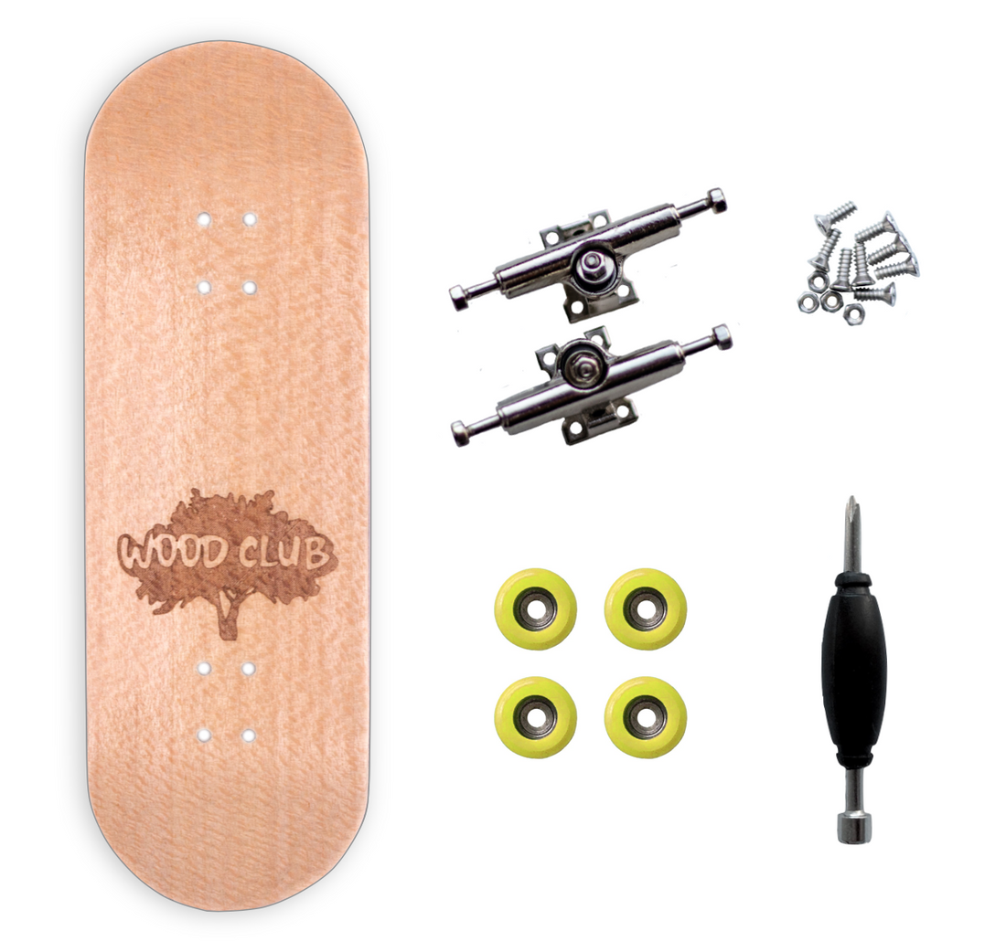 WoodClub Drevený Fingerboard 29mm - Žltý