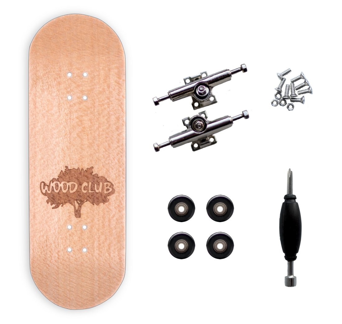 WoodClub Drevený Fingerboard 29mm - Čierny
