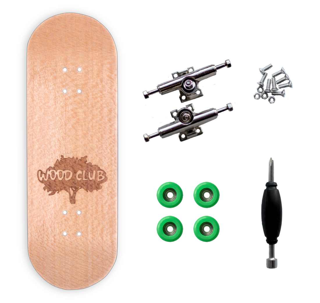 WoodClub Drevený Fingerboard 29mm - Zelený