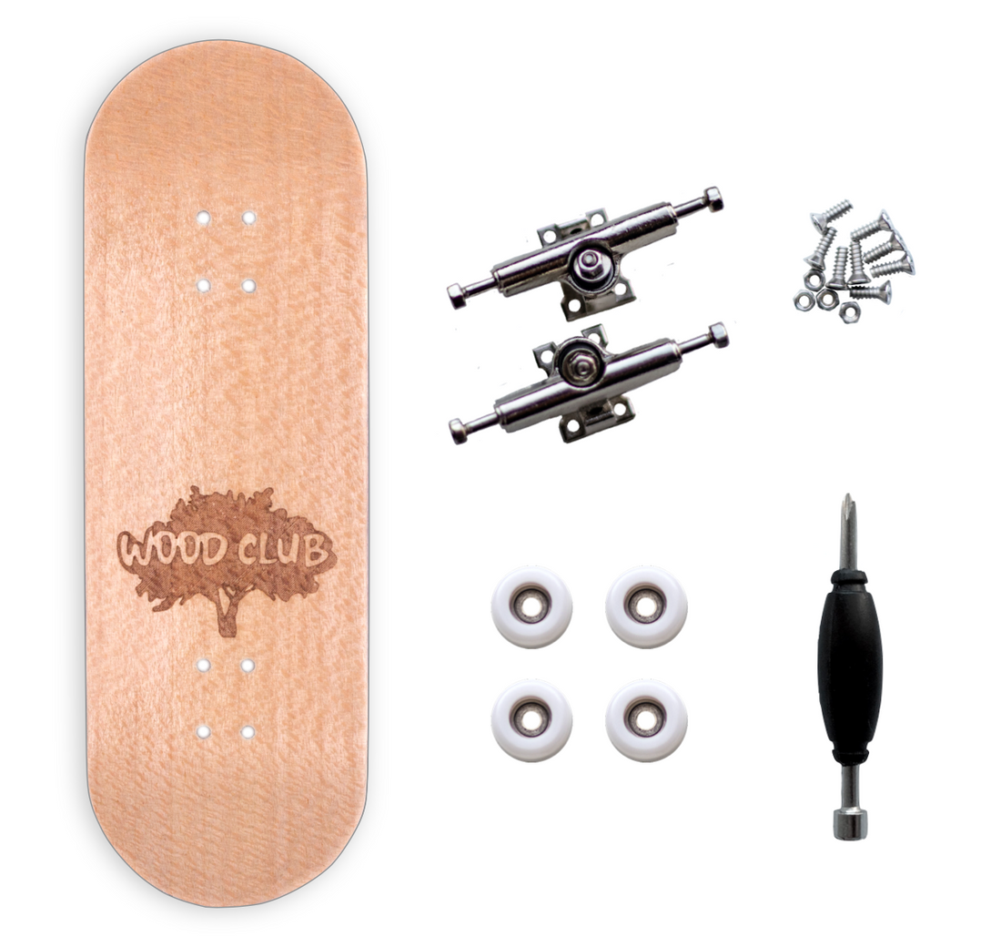 WoodClub Drevený Fingerboard 29mm - Biely