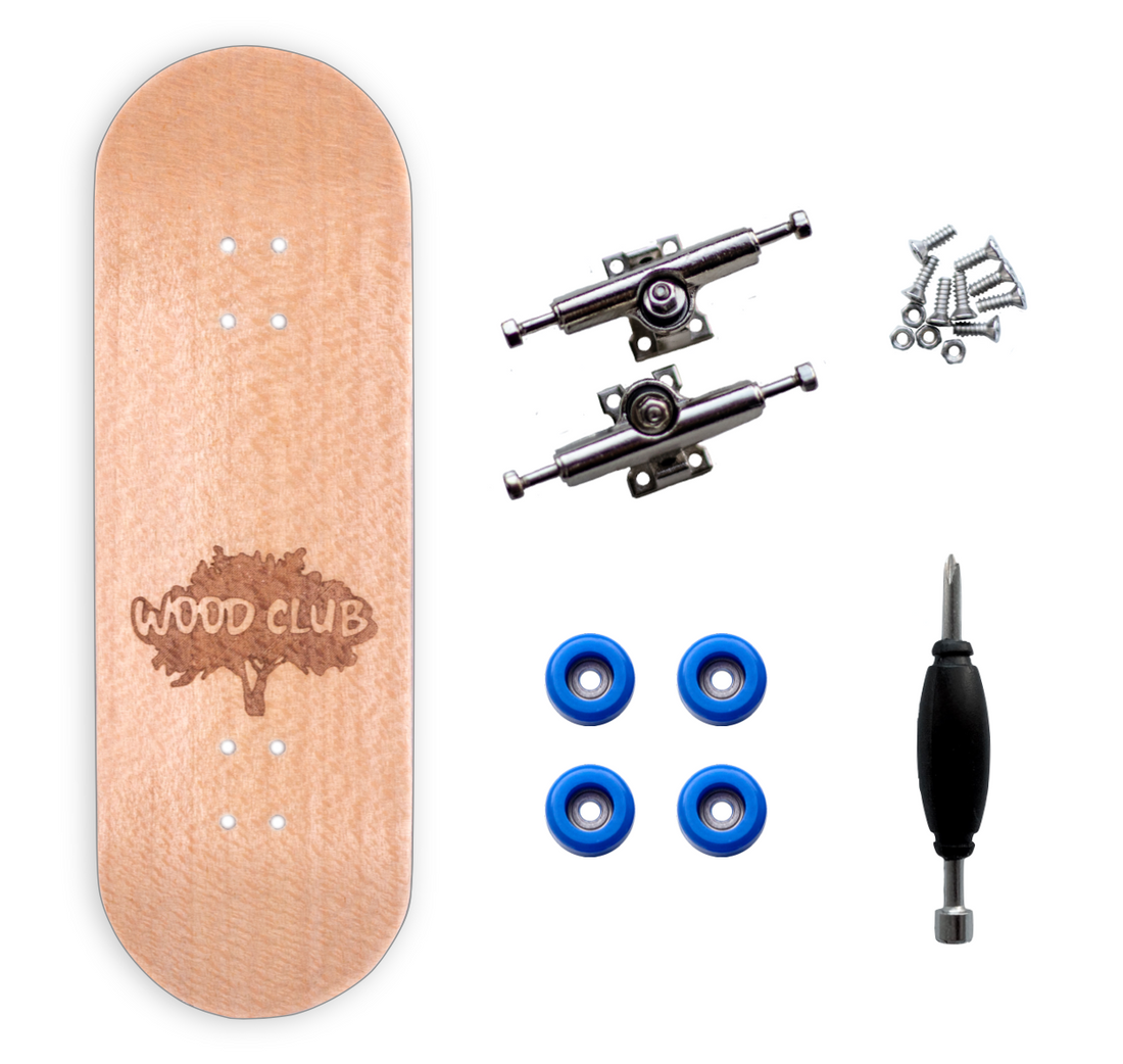WoodClub Drevený Fingerboard 29mm - Tmavomodrý