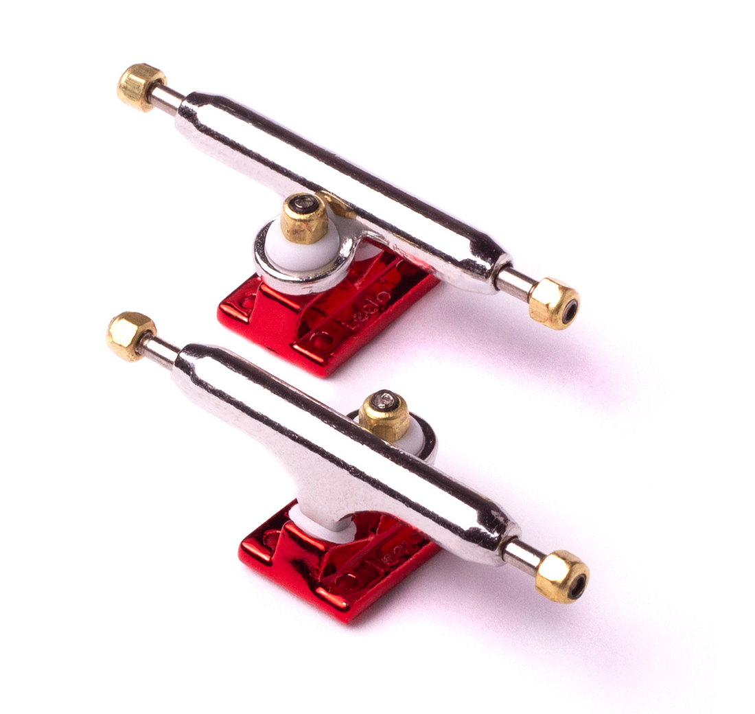 WoodClub Treky ELITE 32mm - Strieborné/Červené - Drevené Fingerboardy