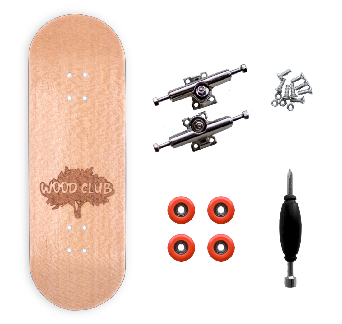 WoodClub Drevený Fingerboard 29mm - Červený