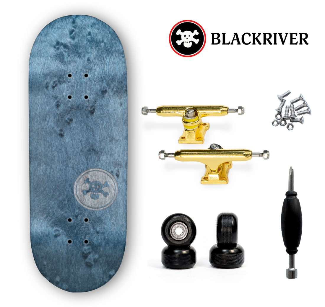 Blackriver Fingerboard 33,3mm - "BR Mini Logo" X-Wide Blue - Drevené Fingerboardy
