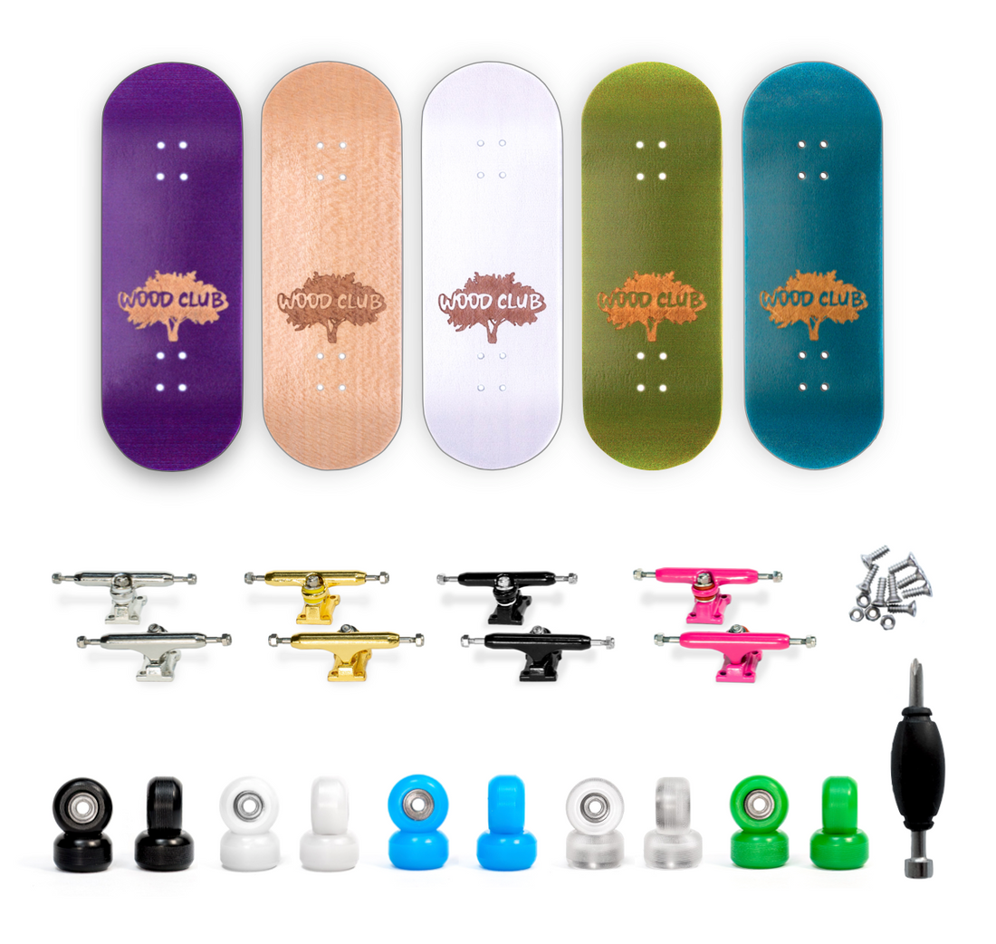 POSKLADAJ SI VLASTNÝ - WoodClub Drevený Fingerboard PREMIUM 34mm - Drevené Fingerboardy