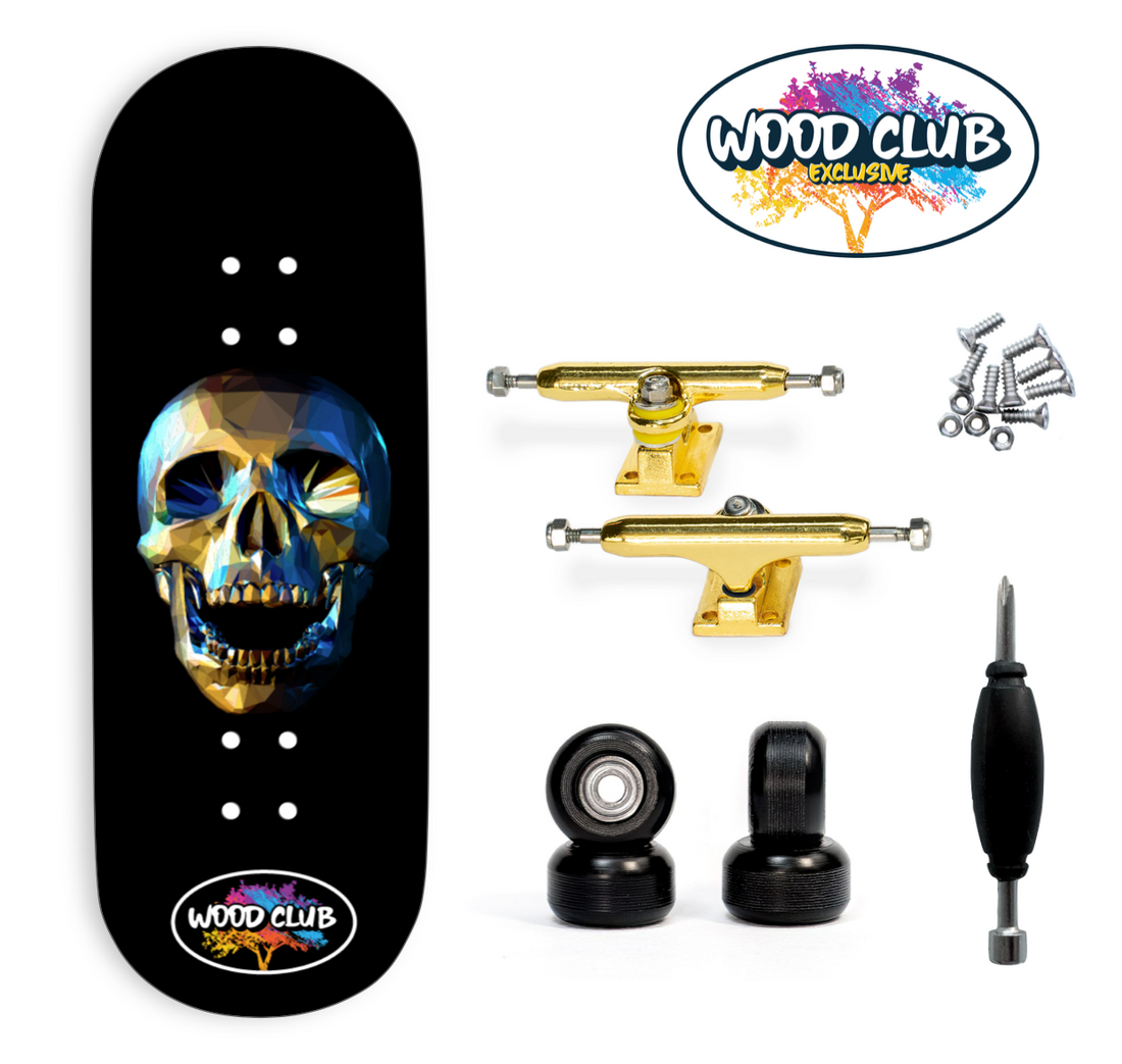 WoodClub EXCLUSIVE Fingerboard 32mm - "SKULL" - Drevené Fingerboardy