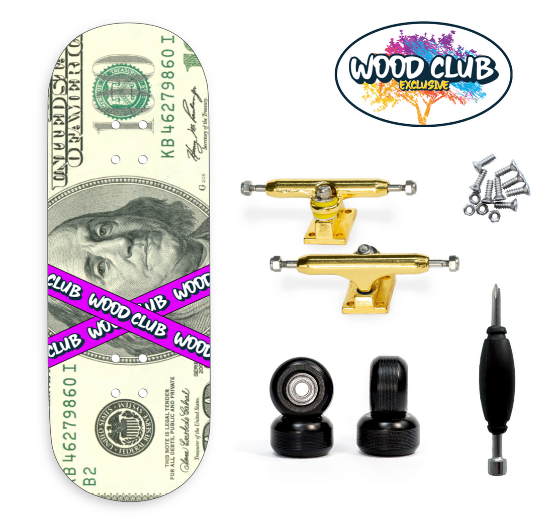 WoodClub EXCLUSIVE Fingerboard 32mm - "DOLLAR" - Drevené Fingerboardy