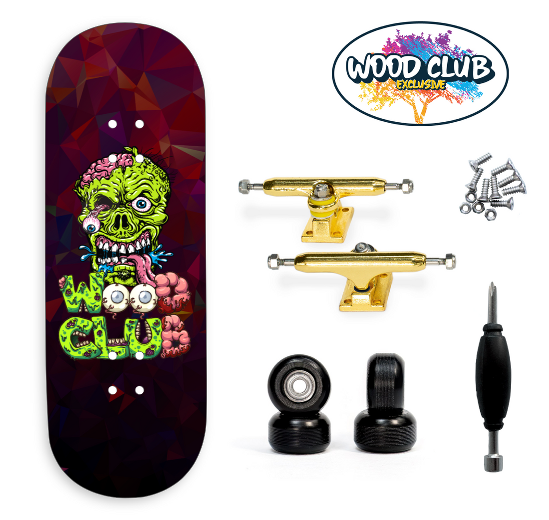 WoodClub EXCLUSIVE Fingerboard 32mm - "ZOMBIE HEAD" - Drevené Fingerboardy