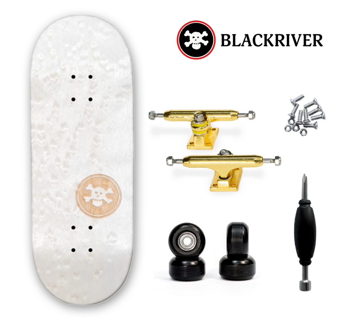 Blackriver Fingerboard 32mm - "BR Mini Logo" Wide White - Drevené Fingerboardy