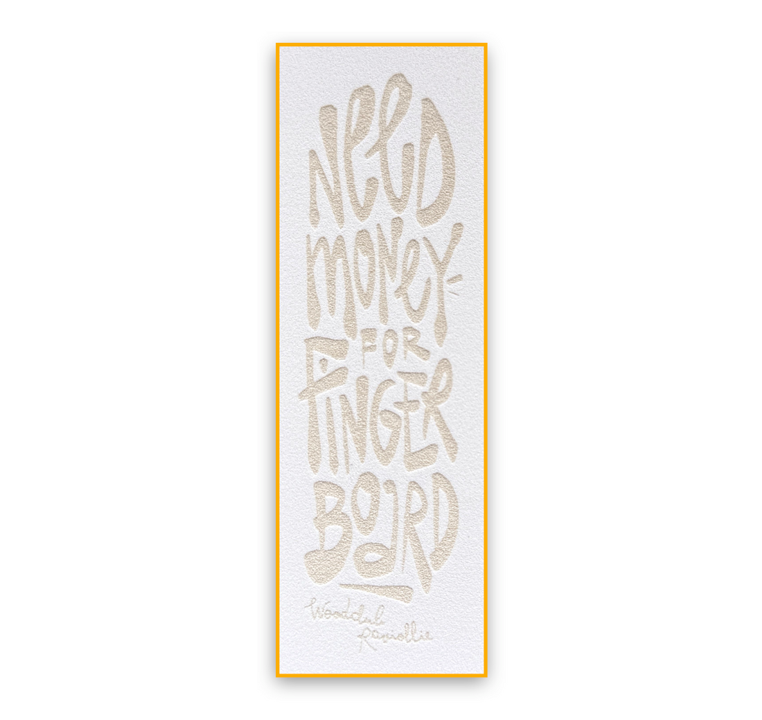 Penový grip tape EXCLUSIVE 1ks Biely - "Need Money"