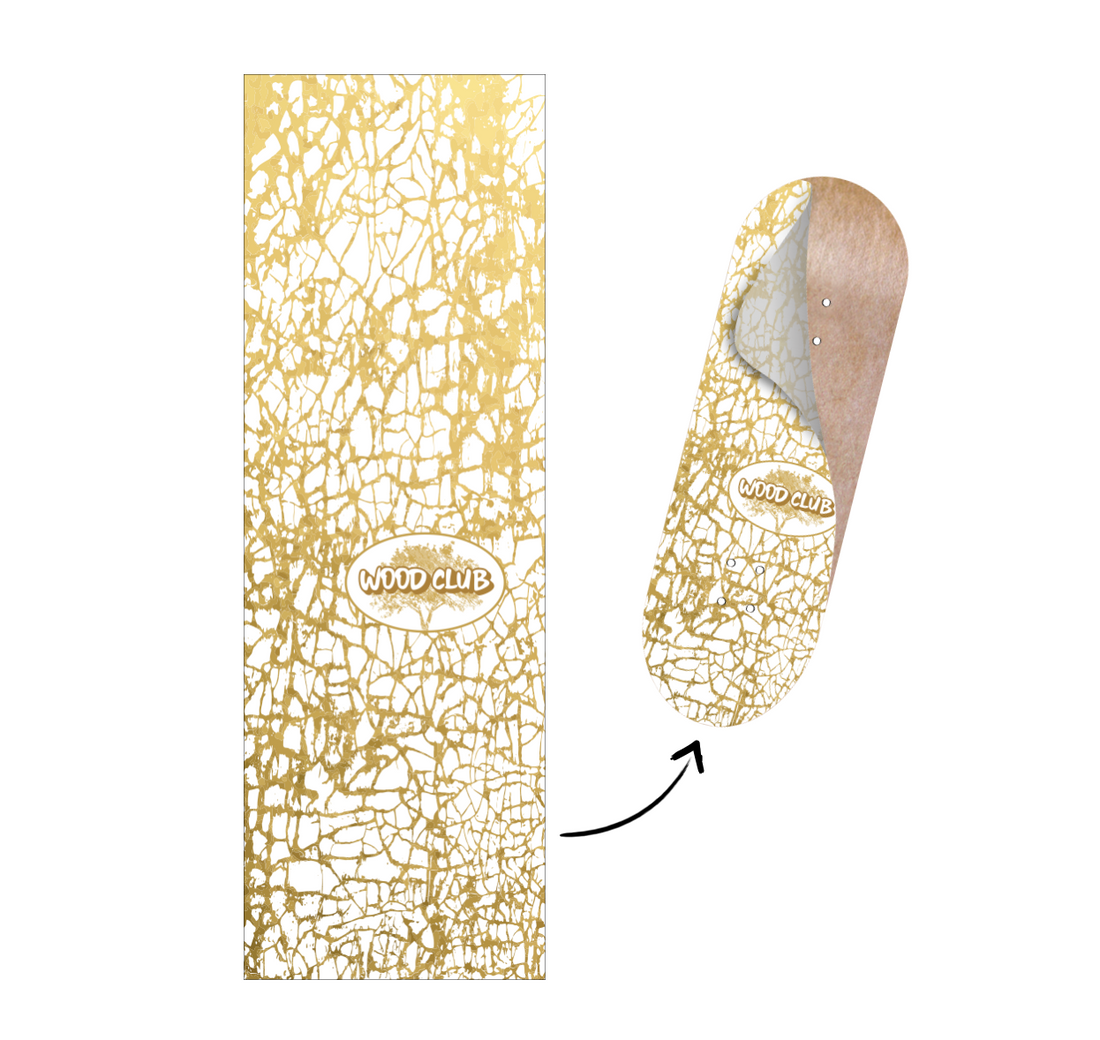 WoodClub Graphic Deck Wrap - "GOLDEN" - Drevené Fingerboardy