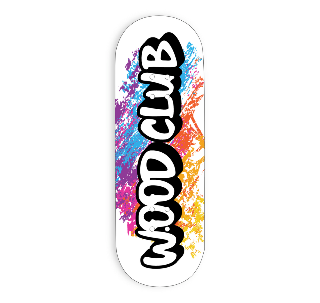 WoodClub EXCLUSIVE Drevená doska 32mm - "LOGO WHITE" - Drevené Fingerboardy